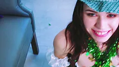 Pale beauty Lucie Cline is great at riding her lover's dong