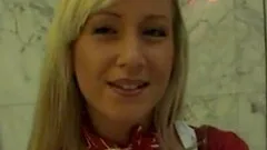 Amazing German Stewardess Pleasing Cock In Public Toilet