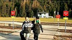 Blonde MILF gets naked for her new lover's erected dong