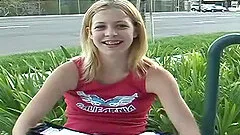 Geeky babe Leah Luv covered in cum after a nice blowjob sessions