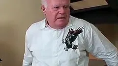 Lucky horny grandpa in love with a cute teen