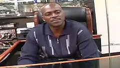 Big ass dame enjoying big black cock hardcore in office