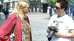 Big natural breast german milf picked up for wild sex in nature