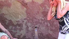 Blonde woman wants to be plowed by a handsome man on a beach