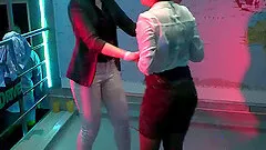 Mia Blond and Victoria Puppy dance while getting soaking wet