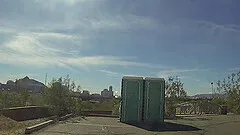 Girl swallows cum on hiking trail in a Porta Potty Gloryhole in public