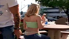 Mary Anne gets naked for a stranger's erected dong