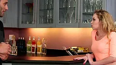 Blonde beauty doing nothing but gagging on a prick