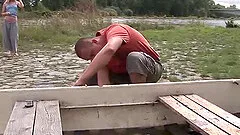 Cute teen gets a facial after sucking and fucking outdoors