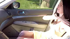 Fingered inside the car and fucked on the couch afterwards