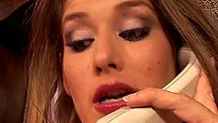 Massive love toys for a horny brunette's warm pussy