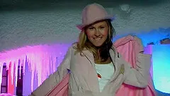 Leggy blonde slut with a beautiful shaved pussy enjoying a hardcore vibrator fuck