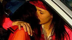 Lesbian cowgirl with a hairy pussy loves being teased with a toy hardcore