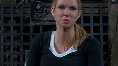 Crucified slaved babe in bondage pussy showcased outdoor