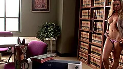 Blonde in uniform loving her shaved pussy getting banged roughly