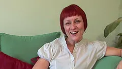 Experienced redhead goes naked and decides to show how she masturbates
