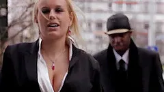 Chubby with big tits bunging on massive dick hardcore in interracial porn