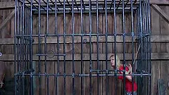 Blonde in bondage withstanding rough torture indoors