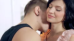 Skinny raven-haired tart Dinara C loves being screwed really hard