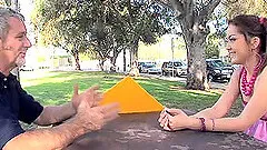 Skinny filly Jewel Bancroft rides on top of a throbbing boner