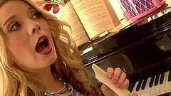 Slim sweetie Terra Knightly sucks and rides on a long shaft