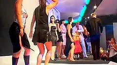 Clubbing ladies dance naughty and get all wet and slippery