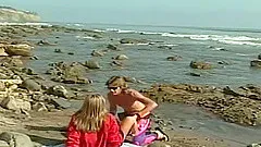 Blonde with ravishing boobs shagged hard on the sunny beach