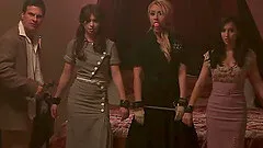 Two slim chicks enjoy pleasuring two massive members