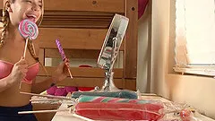 Alina loves her colorful toy but the real thing pleases her more!