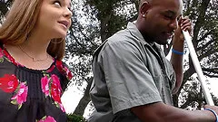 Busty stunner Natasha Nice has her anus rammed with a big black cock