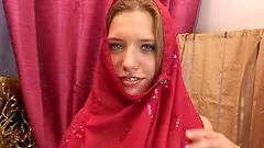 As her toy sinks into her pussy this pretty coed cums hard