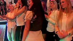 Reality seen of babe giving her guy superb blowjob in club group sex