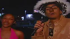 Beautiful ebony shading panties seductively in threesome porn