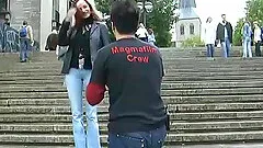 Cute german teen picked up in public for her first porn video tape