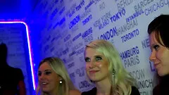 Crowd of fuck hungry girls arrange for a thrilling orgy action in the club