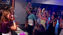 Horny male strippers feed dick to drunk club whores