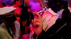 Succulent babes in uniforms having a crazy erotic party in the club