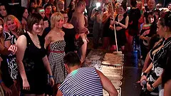 Dancing and drinking club whores are horny for hard cock