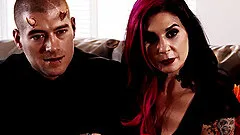 Flamboyant babes with lots of tattoos going crazy over the hard cock