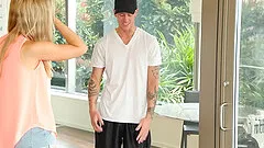 Petite blonde sweetheart enjoys riding on a massive rod