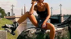 She went rollerblading in the park and ended up getting fucked