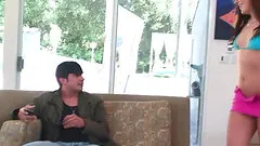 Teen babe Vanessa Cage loves to slam hard