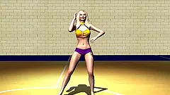 3D Blonde Cheerleader Sucks Cock and Gets Fucked