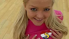 Cute blonde teen with pigtails enjoying a fantastic vibrator fuck