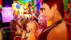 Amorous girls enjoy hardcore encounter with big fat cocks in the club