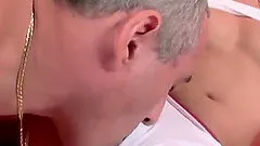 Classy redhead in a hot pair of glasses fucked like a slut