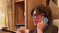 Bootylicious chick Sally rides the nerdy guy's erected dong