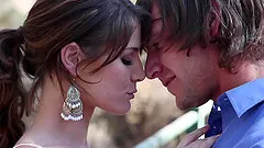 Sensual girl lets her muscular pal penetrate her pussy on the bed