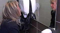 Petite housewife getting the rough shagging in the bathroom