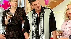 House party turn wild with dazzling babes blows and rides cock in a close up shoot